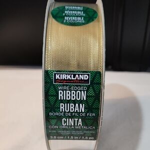 NEW Kirkland Metallic Gold/Silver Reversible Wire-edged Ribbon 50 yds